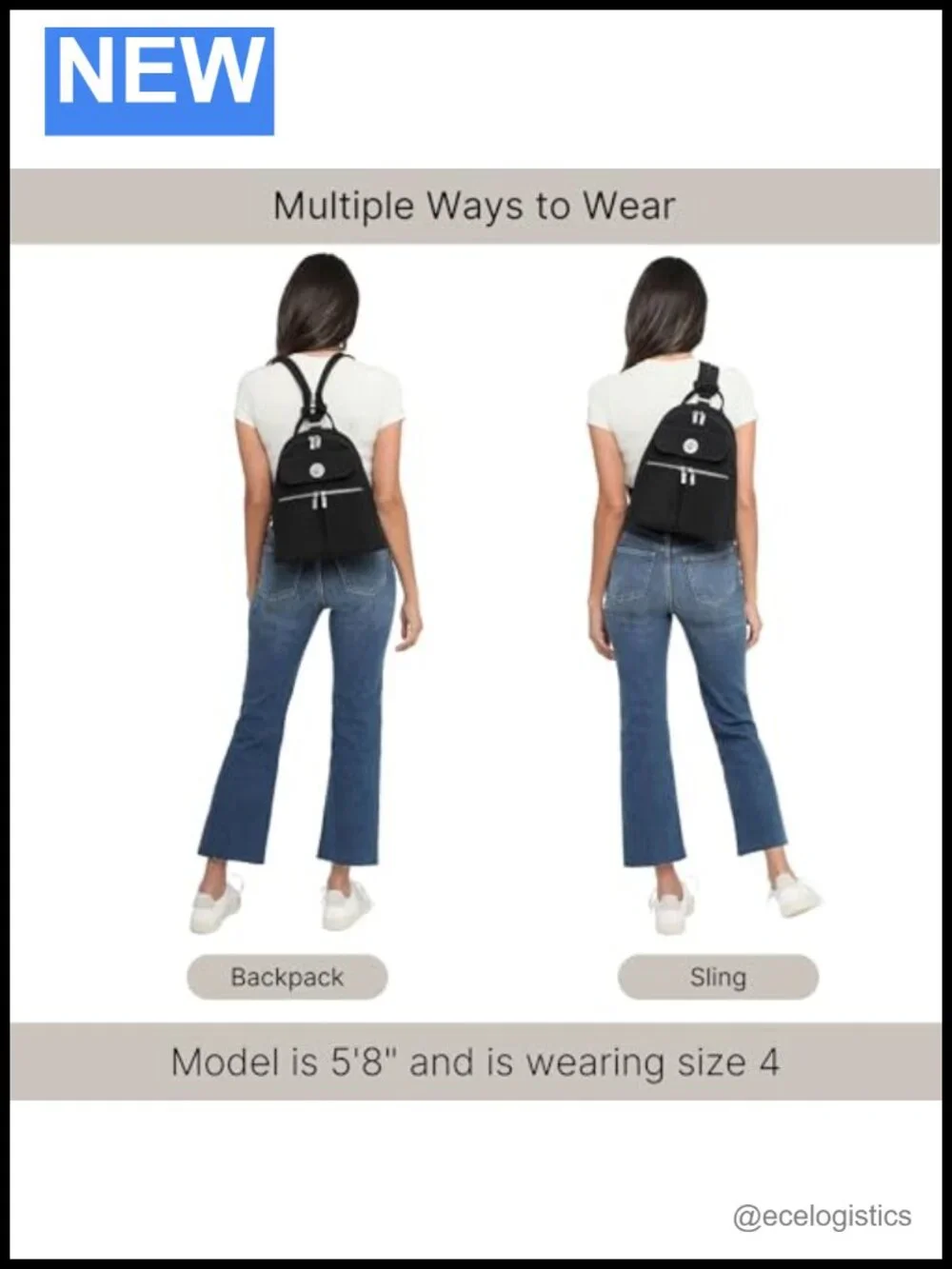 Convertible Backpack Travel Sling Crossbody Nylon RFID Padded Tablet